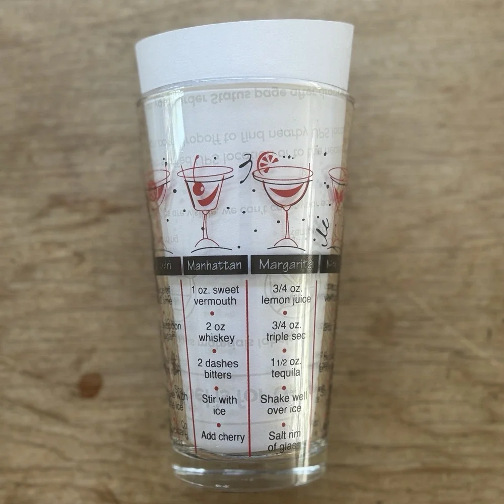 Bartender MIXED‎ DRINK Cocktail RECIPE Bartenders Pint Glass - 12 ounce